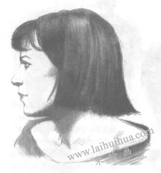 女性头部素描