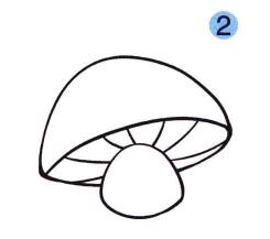 蘑菇儿童画画法步骤02