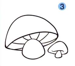 蘑菇儿童画画法步骤03