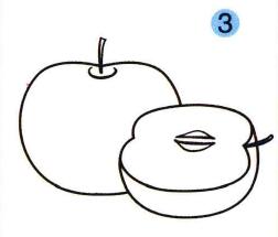 苹果儿童画画法步骤03