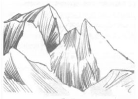 山岳素描绘制方法