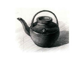 铜茶壶素描