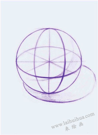《石膏圆球体》素描作画步骤02