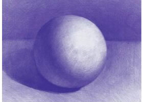 圆球体素描