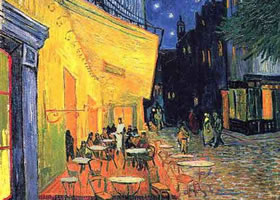 梵高《夜间咖啡馆》油画