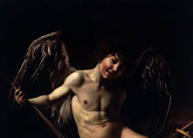卡拉瓦乔《胜利的爱神》油画作品