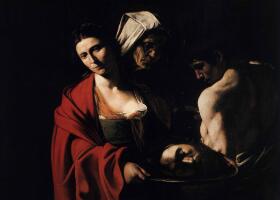 卡拉瓦乔《带着施洗约翰头颅的莎乐美》油画作品