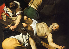 卡拉瓦乔《圣彼得被钉上十字架》作品