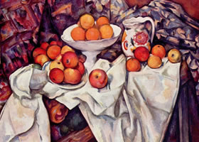 法国塞尚《苹果和桔子》绘画作品