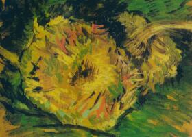 梵高《两朵剪下的向日葵》油画
