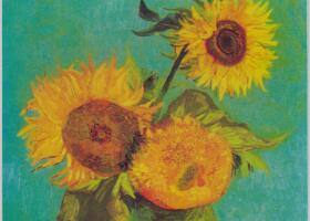 梵高《花瓶里的三朵向日葵》油画作品