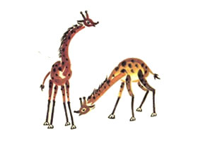 长颈鹿儿童国画画法