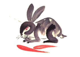 兔子儿童水墨画画法