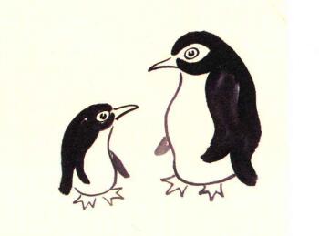 企鹅儿童水墨画画法步骤03