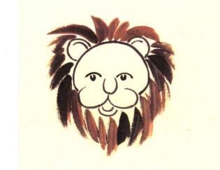 狮子儿童水墨画画法步骤02