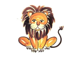 狮子儿童水墨画画法