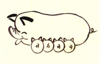 母猪和小猪儿童水墨画画法步骤03