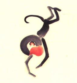 猴子捞月儿童水墨画画法步骤02