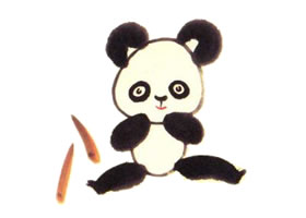 大熊猫儿童水墨画法（一）