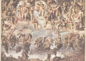 米开朗基罗•博那罗蒂《最后的审判》湿壁画作品