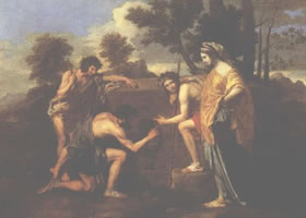 普桑《阿卡迪亚的牧人》油画作品