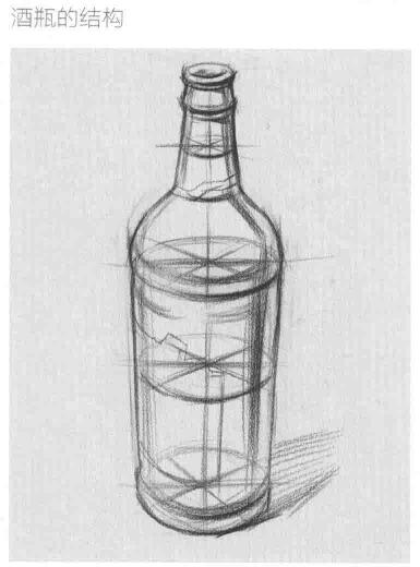 酒瓶的结构与作画步骤素描练习
