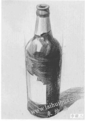酒瓶的结构与作画步骤素描练习02