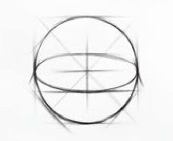 球体的画法步骤04,几何体素描