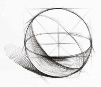 球体的画法步骤06,几何体素描