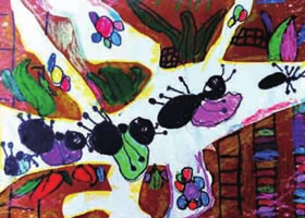 蚂蚁的家儿童画作品图片