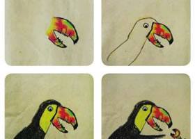巨嘴鸟儿童画教学过程