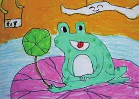 小青蛙儿童画作品图片