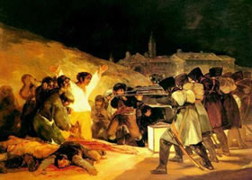 世界名画《1808年5月3日夜枪杀起义者》布面油画