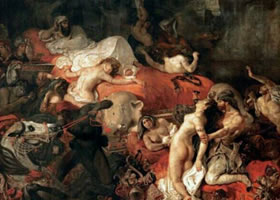 世界名画《萨丹那帕路斯之死》布面油画