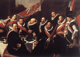 世界名画《圣乔治卫队军官的宴会》布面油画