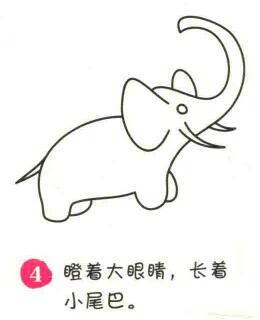 大象简笔画画法步骤04
