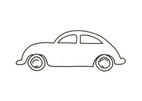 小汽车简笔画画法步骤（三）