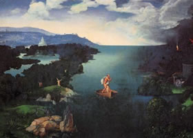世界名画《卡隆渡过冥河》油彩欣赏