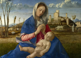 世界名画《草地上的圣母》欣赏
