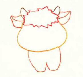 牛的色铅笔简笔画画法步骤01