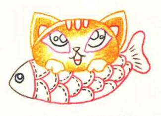 猫的色铅笔简笔画画法步骤03