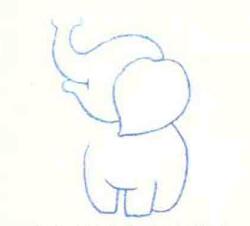 大象的色铅笔简笔画画法步骤01