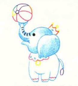 大象的色铅笔简笔画画法步骤03