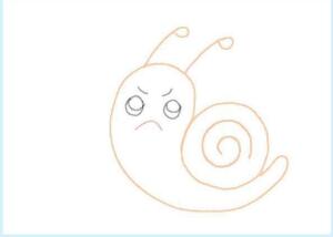 蜗牛儿童蜡笔画画法步骤01