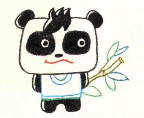 熊猫的色铅笔简笔画画法步骤05