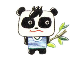 大熊猫色铅笔简笔画
