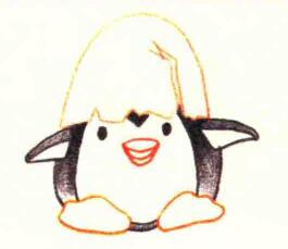 企鹅的色铅笔简笔画画法步骤03