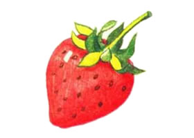 草莓色铅笔简笔画