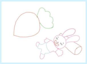 小兔子蜡笔画画法步骤01