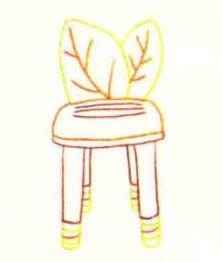 儿童座椅的色铅笔简笔画画法步骤02